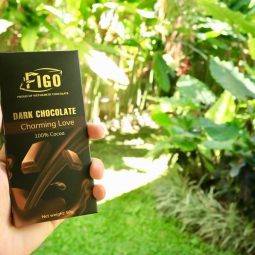 (Bar 50g) Combo 5 Socola đen nguyên chất không đường dòng Charming love 50g Figo - Vietnamese Chocolate